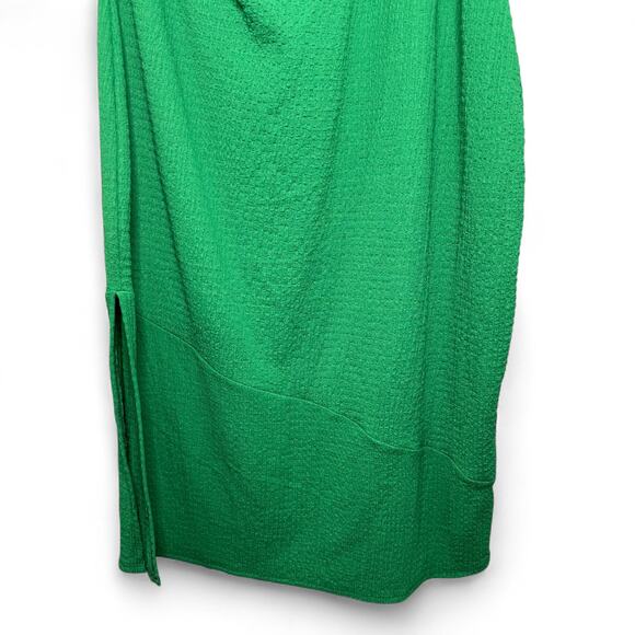 AVLN Studio Green One Shoulder Knit Midi Dress XXL Stitch Fix Minimalist Resort - Picture 4 of 10